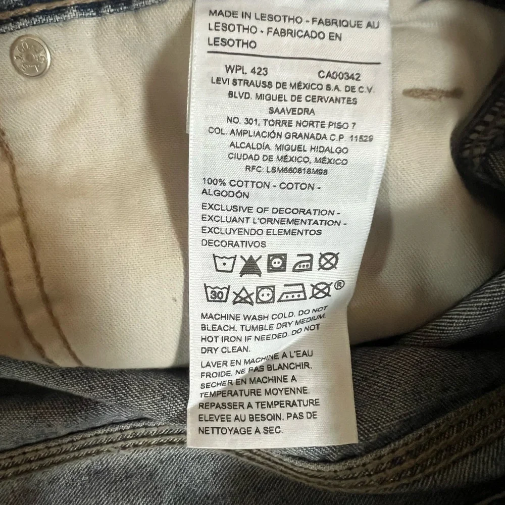 Signature by Levi Strauss Relaxed Blue Denim Wide Leg Jeans Size 42x32